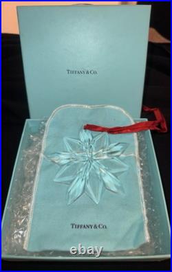 Genuine TIFFANY & CO 10 Point Crystal Star Snowflake Ornament With Box