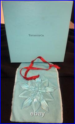 Genuine TIFFANY & CO 10 Point Crystal Star Snowflake Ornament With Box