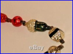 German Acorn Glass Bead Garland String Antique Figural Christmas Ornament 1900's