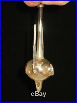 German Antique Chandelier Double Indent Figural Glass Christmas Ornament 1930's