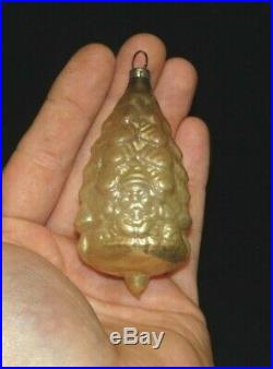 German Antique Figural Glass Santa Mushroom On Tree Christmas Ornament 1920's