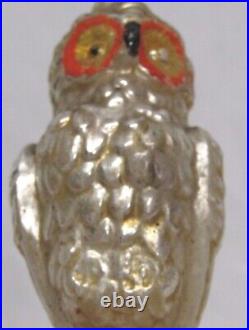 German Antique Glass Bumpy Owl Victorian Christmas Ornament Decoration 1900's