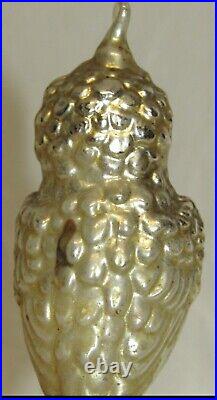 German Antique Glass Bumpy Owl Victorian Christmas Ornament Decoration 1900's