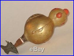 German Antique Glass Figural Clip On Chick Vintage Christmas Ornament 1930's