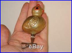 German Antique Glass Figural Clip On Chick Vintage Christmas Ornament 1930's