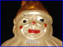 German Antique Glass Figural Clown On Ball Two Piece Christmas Ornament 1930's