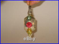 German Antique Glass Figural Double Sided Star Vintage Christmas Ornament 1930's