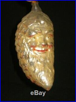 German Antique Glass Figural Large Man On A Pinecone Christmas Ornament 1900's