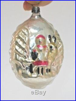 German Antique Glass Figural Red Riding Hood Wolf Christmas Ornament 1930's