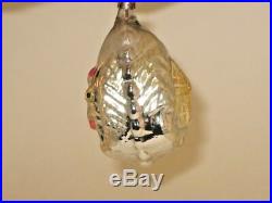 German Antique Glass Figural Red Riding Hood Wolf Christmas Ornament 1930's