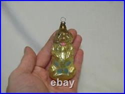 German Antique Glass Good Luck Pig Shamrock Vintage Christmas Ornament 1900's