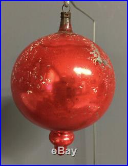 German Antique Glass Large 4 1/4 Radish Head Figural Christmas Ornament 1900's