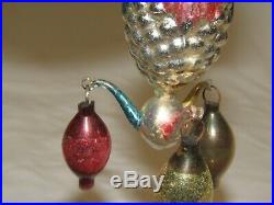 German Antique Glass Pinecone Figural Fantasy Vintage Christmas Ornament 1930's