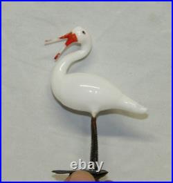 German Antique Glass Stork Clip On Bird Christmas Ornament Decoration 1930's