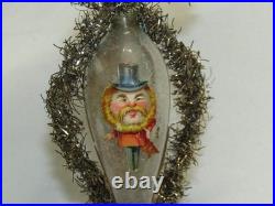 German Antique Glass Teardrop Tinsel Angel Scrap Christmas Ornament 1930's