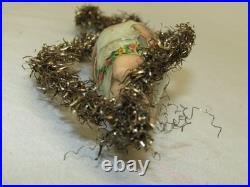 German Antique Glass Teardrop Tinsel Angel Scrap Christmas Ornament 1930's