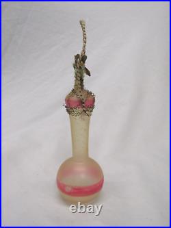 German Antique Glass Wire Wrapped Flower Vase Vintage Christmas Ornament 1920's