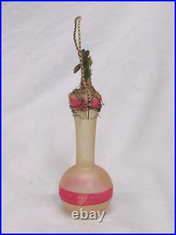 German Antique Glass Wire Wrapped Flower Vase Vintage Christmas Ornament 1920's