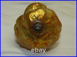 German Antique Gold Glass Baby Jesus Vintage Boys Head Christmas Ornament 1900's