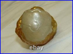 German Antique Gold Glass Baby Jesus Vintage Boys Head Christmas Ornament 1900's