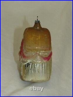 German Antique Gold Glass Punch And Judy Show Vintage Christmas Ornament 1930's