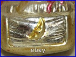 German Antique Gold Glass Punch And Judy Show Vintage Christmas Ornament 1930's