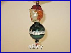 German Antique Hans Head Figural Glass Christmas Ornament Decoration 1930's