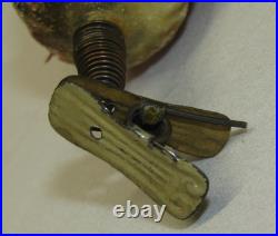 German Antique Red Glass Kneeling Angel Dresden Wings Christmas Ornament 1900's