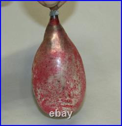 German Antique Red Glass Santa With Glass Eyes Vintage Christmas Ornament 1900's