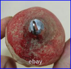 German Antique Red Glass Santa With Glass Eyes Vintage Christmas Ornament 1900's