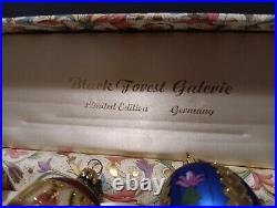 German Christmas Glass Egg Decor Black Forest Coll Blown Glass Eggs Orig Box