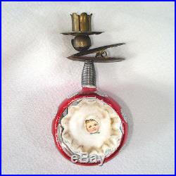 German Clip Candle Holder Indent Glass Christmas Ornament