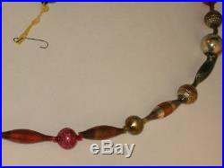 German Glass Bead Garland String Antique Figural Christmas Ornament 1920's