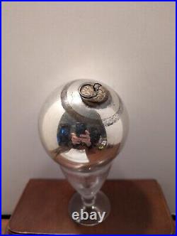 German Mercury Glass Kugel Christmas Ornament 4 Silver