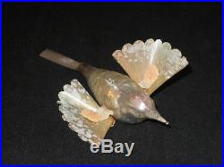 Glass Bird Spun Glass Wings Antique Christmas Ornament Germany Vintage 1920's