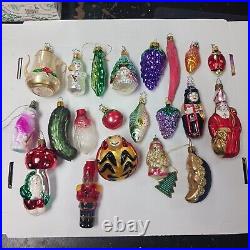 Glass Christmas Ornament Lot, INGE Germany, 21 Total Inge-glas