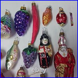 Glass Christmas Ornament Lot, INGE Germany, 21 Total Inge-glas