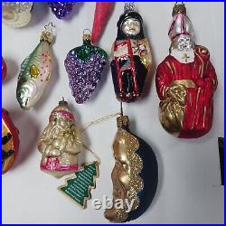 Glass Christmas Ornament Lot, INGE Germany, 21 Total Inge-glas