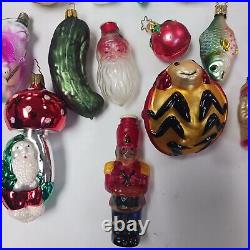 Glass Christmas Ornament Lot, INGE Germany, 21 Total Inge-glas