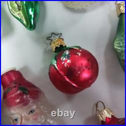 Glass Christmas Ornament Lot, INGE Germany, 21 Total Inge-glas