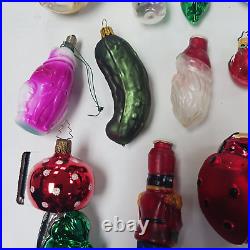 Glass Christmas Ornament Lot, INGE Germany, 21 Total Inge-glas