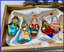 Glass Christmas ornaments, Handmade Set Fairy Tale Heroes, unique decorations
