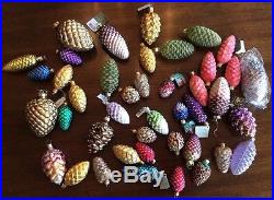 Glass Pine Cone Christmas Tree Ornaments LOT Of 40+