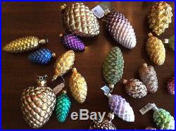 Glass Pine Cone Christmas Tree Ornaments LOT Of 40+