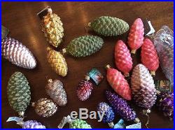 Glass Pine Cone Christmas Tree Ornaments LOT Of 40+