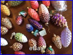 Glass Pine Cone Christmas Tree Ornaments LOT Of 40+