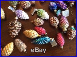 Glass Pine Cone Christmas Tree Ornaments LOT Of 40+