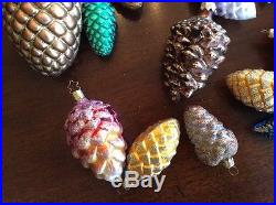 Glass Pine Cone Christmas Tree Ornaments LOT Of 40+