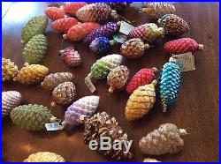 Glass Pine Cone Christmas Tree Ornaments LOT Of 40+