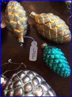 Glass Pine Cone Christmas Tree Ornaments LOT Of 40+